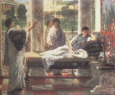 Alma-Tadema, Sir Lawrence Catullus Reading his  Poems at Lesbia's House (mk23) France oil painting art